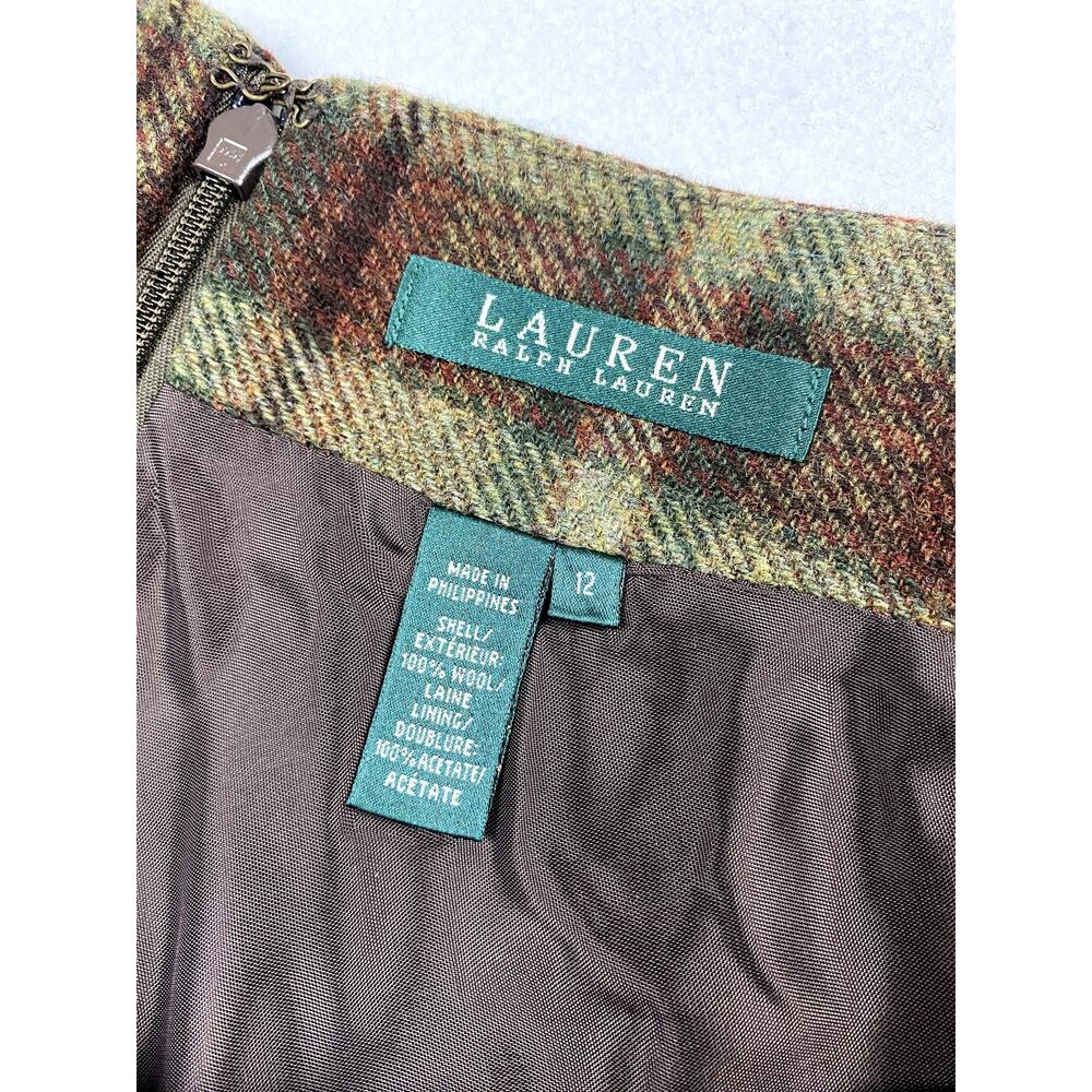 Vtg Lauren Ralph Lauren 100% Wool Handkerchief Skirt Women 12 Asymmetric - Picture 2 of 5
